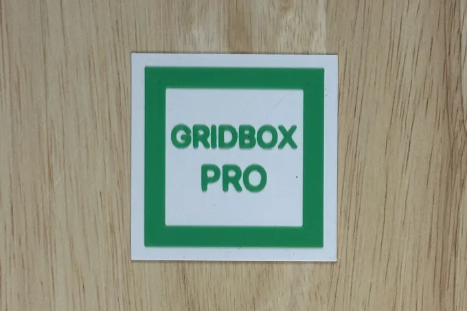 The printed Gridbox Pro scaler tile on a workbench